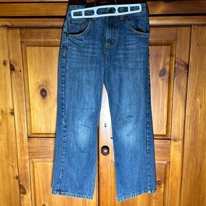 Lands End Boys Medium Wash Denim Jeans Adjustable Waist Band